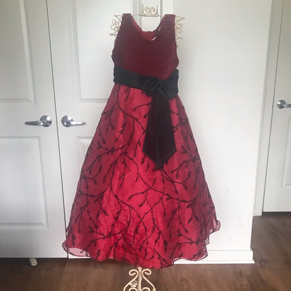 A red formal dress
